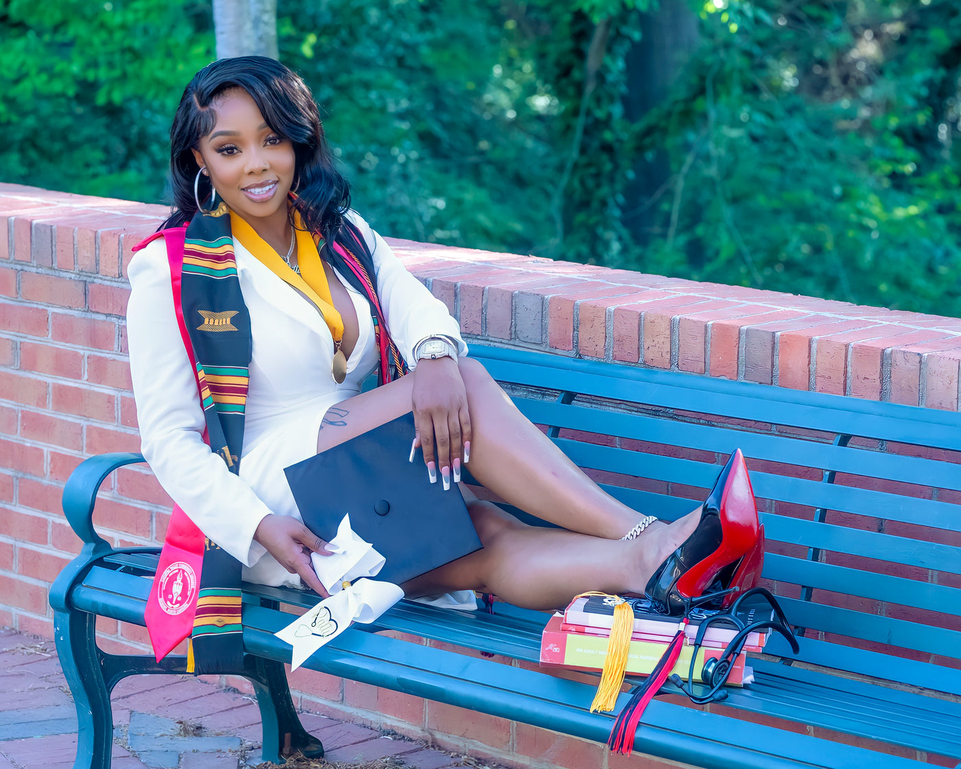 Outdoor graduation portrait photographed by Portrait Pros in Charlotte