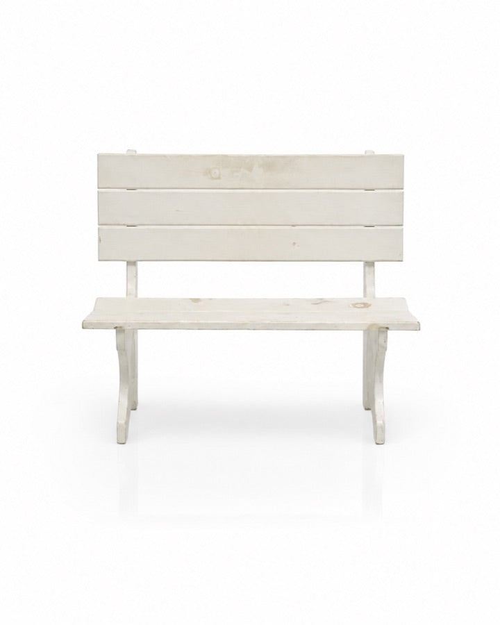 White Wooden Bench studio prop