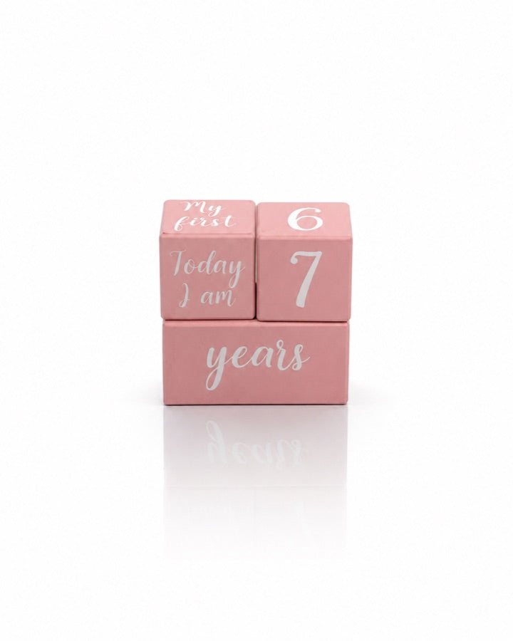 Pink Age Milestone Blocks studio prop