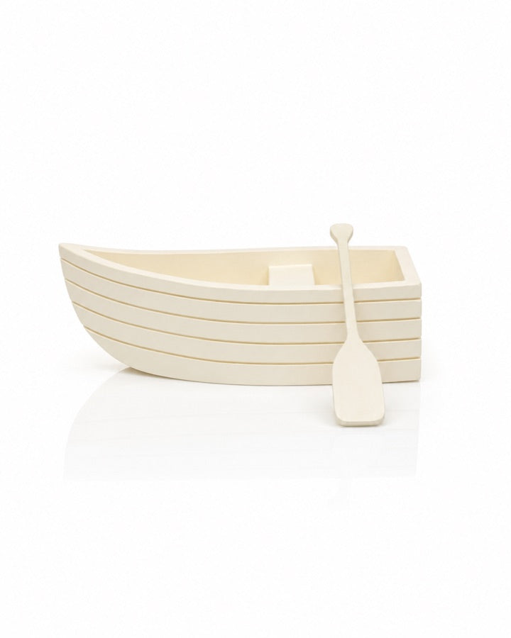 White Newborn Boat studio prop