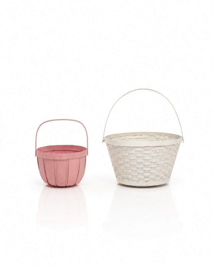 Pink & White Baskets studio prop