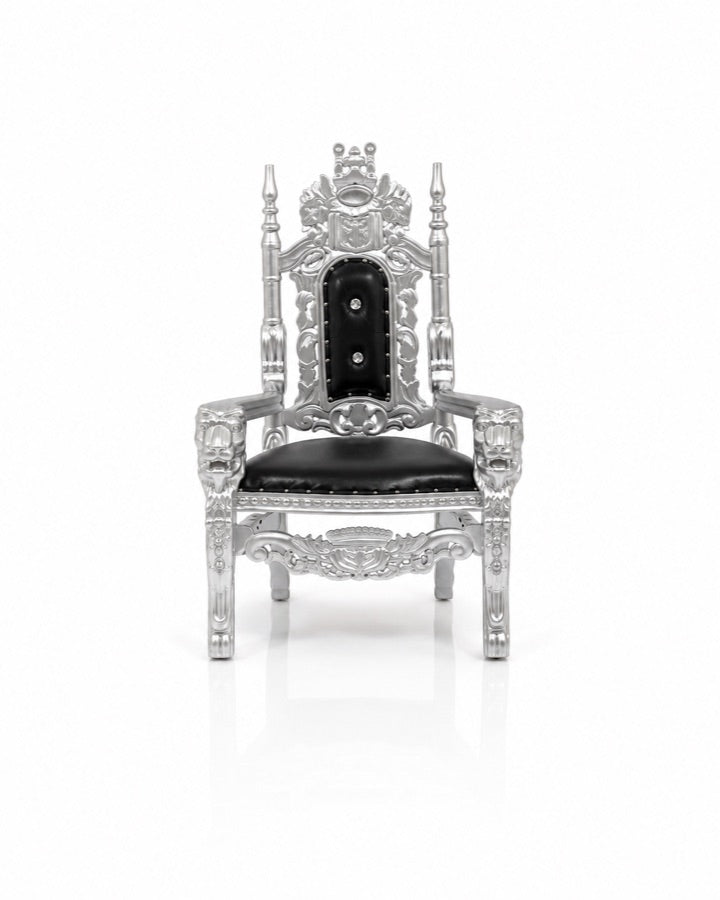 Silver & Black Petite Throne studio prop