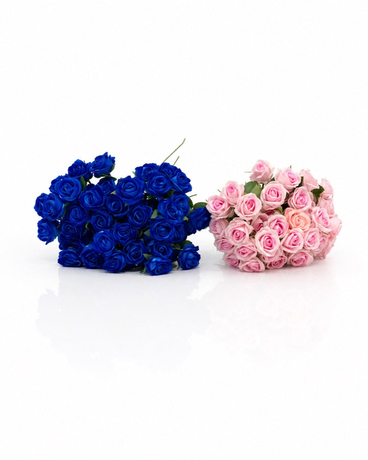 Blue & Pink Rose Bouquets studio prop